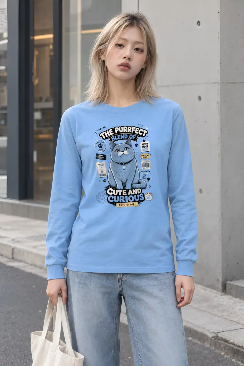 "Stay Curious Cat" Unisex Longsleeve T-shirt