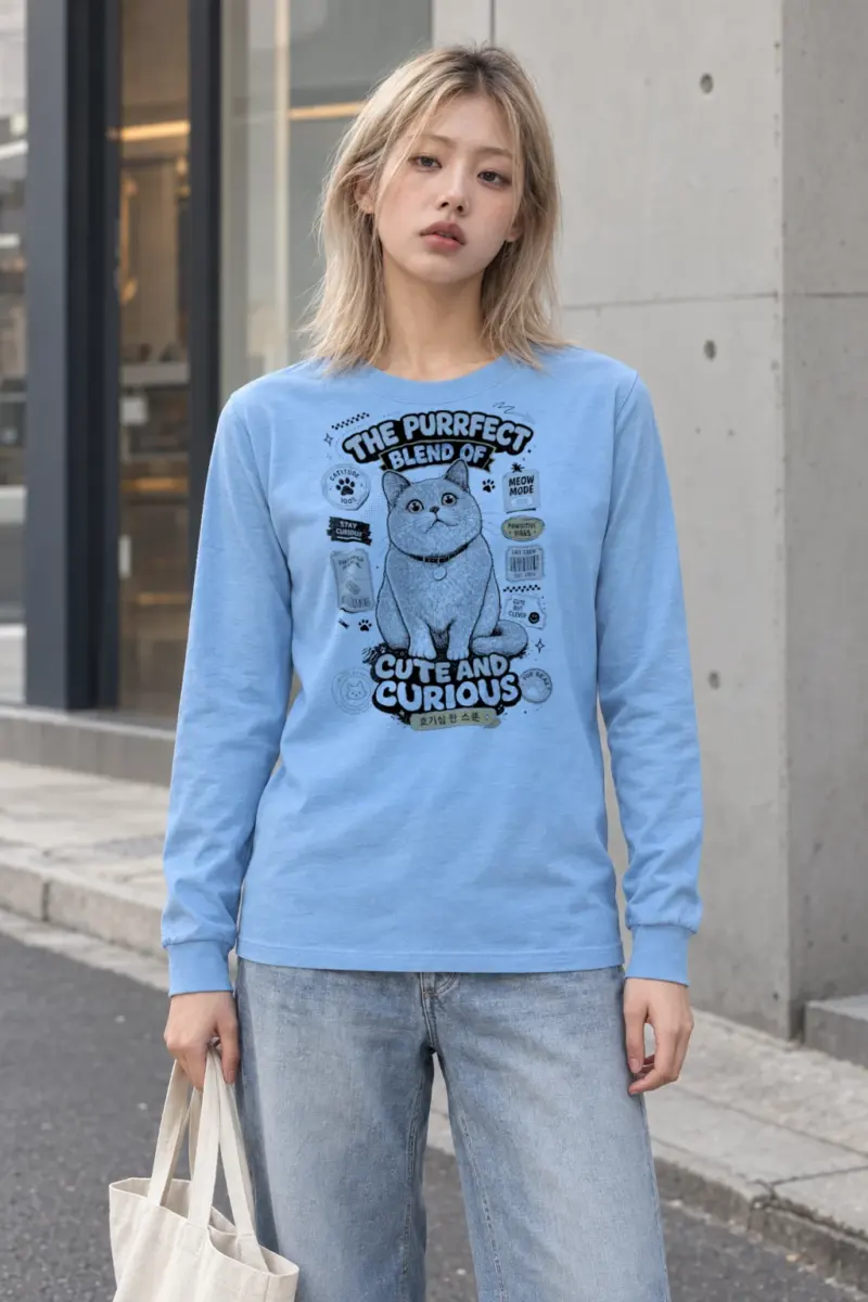 "Stay Curious Cat" Unisex Longsleeve T-shirt
