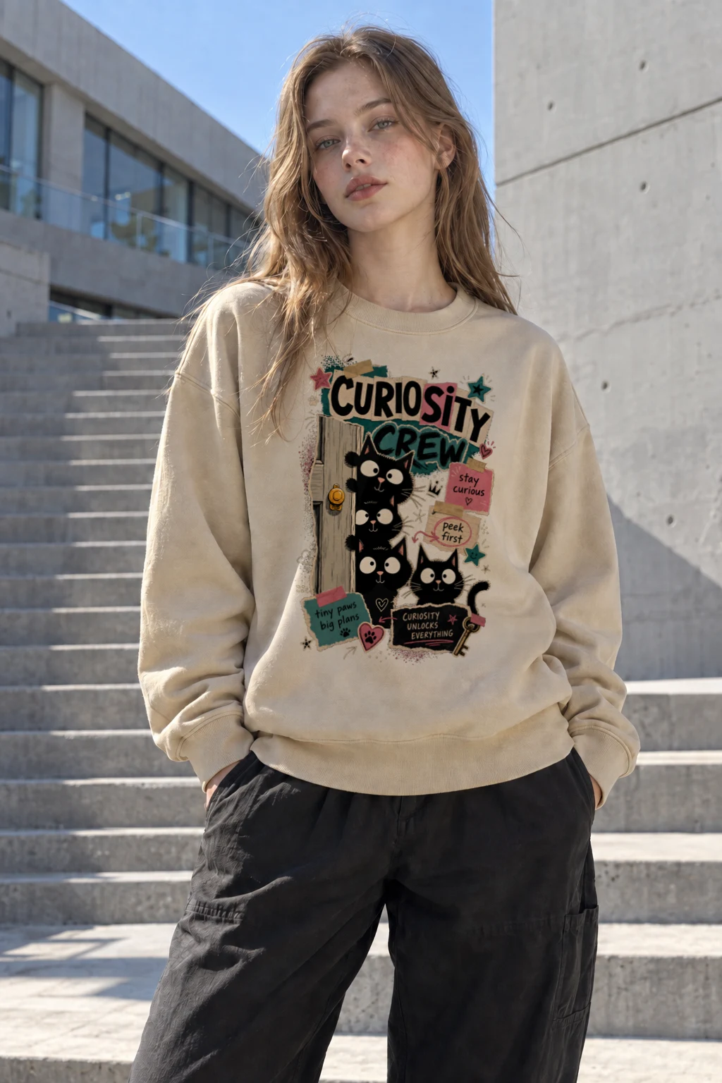 "Stay Curious" Heavy Blend Unisex Crewneck Sweatshirt | Gildan 18000