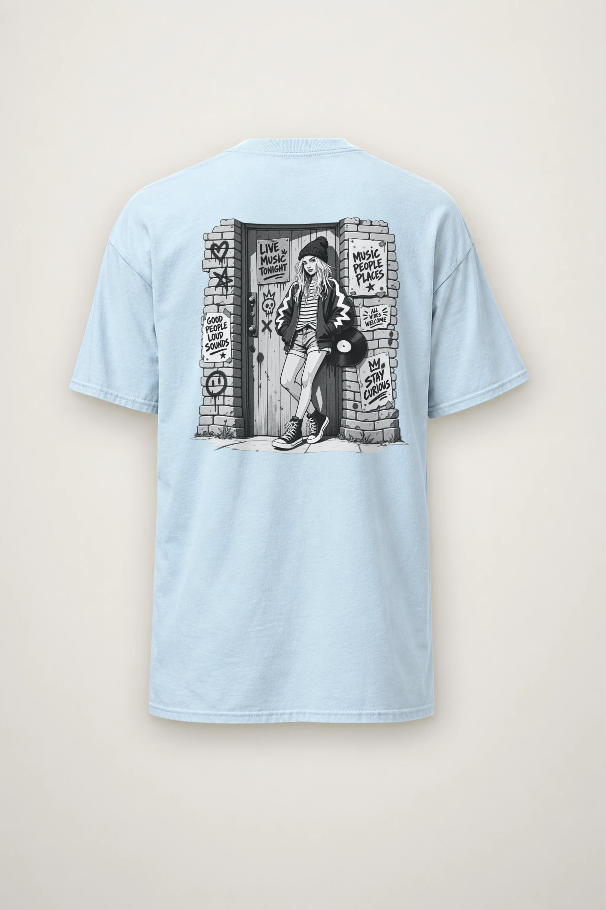 "Stay Curious" Heavyweight Unisex Crewneck T-shirt