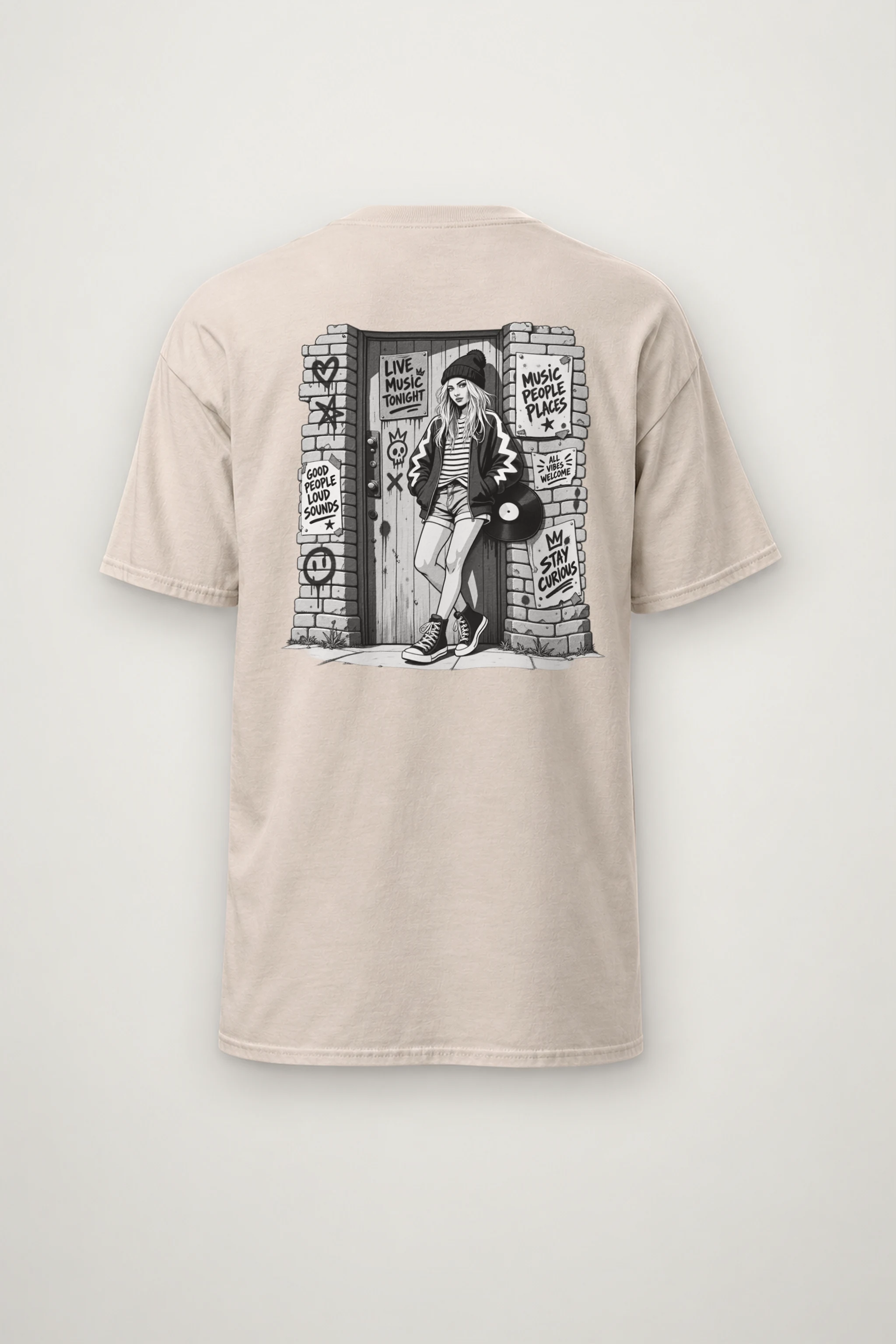 "Stay Curious" Heavyweight Unisex Crewneck T-shirt