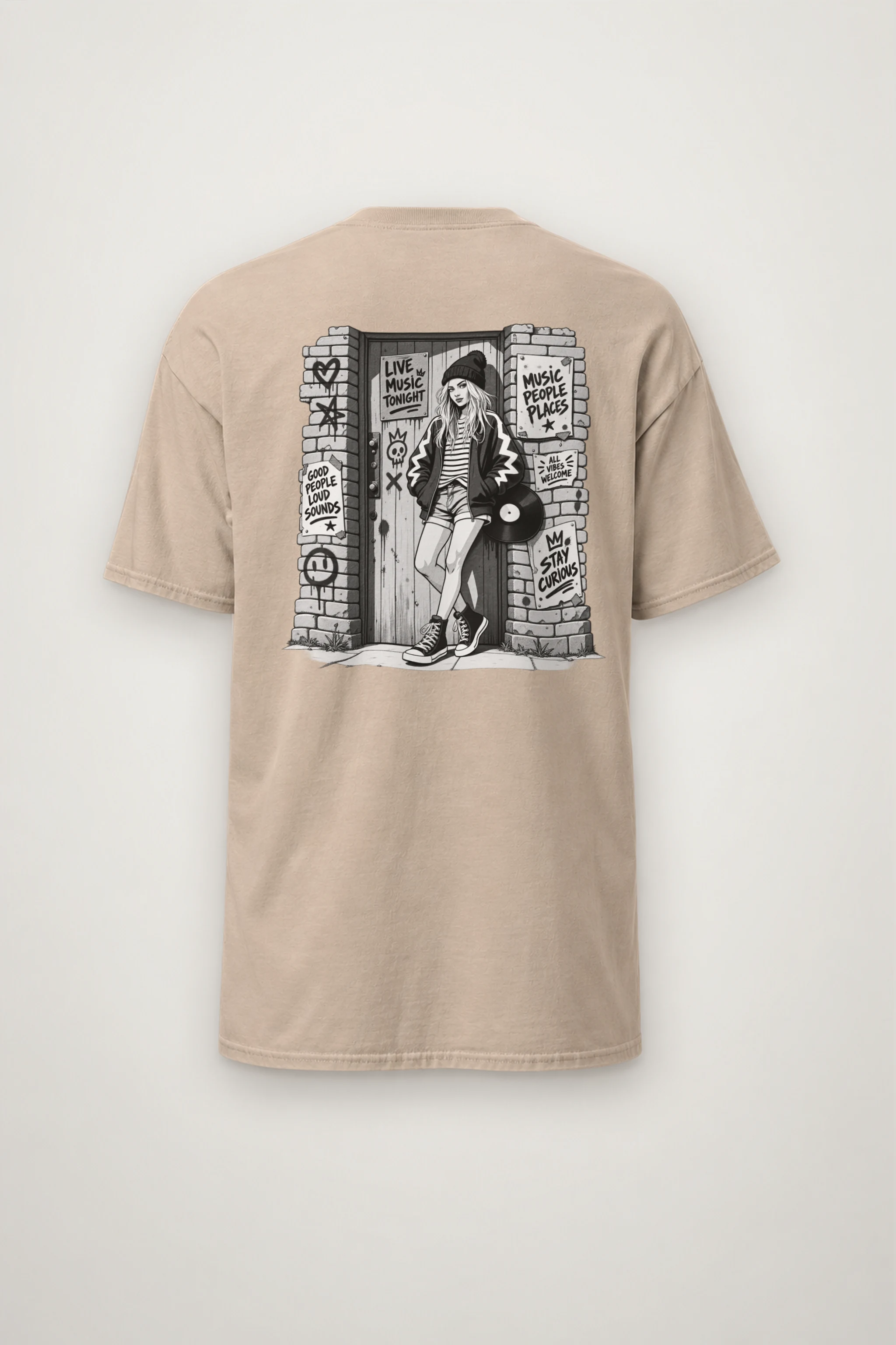 "Stay Curious" Heavyweight Unisex Crewneck T-shirt