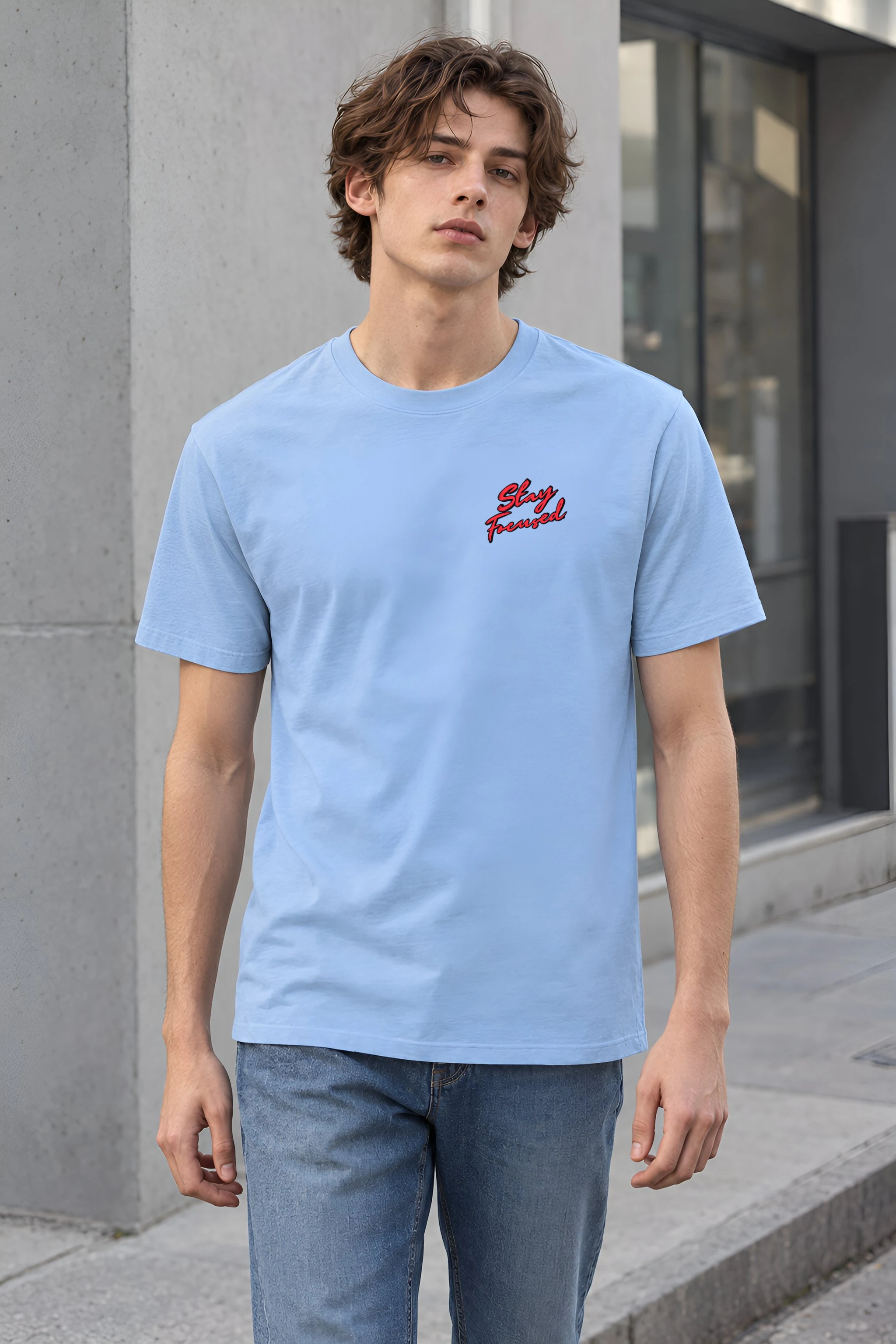 "Stay Focused" Heavyweight Unisex Crewneck T-shirt