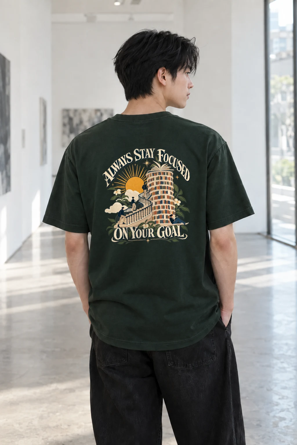 "Stay Focused On Your Goals" Heavyweight Unisex Crewneck T-shirt | Gildan 5000