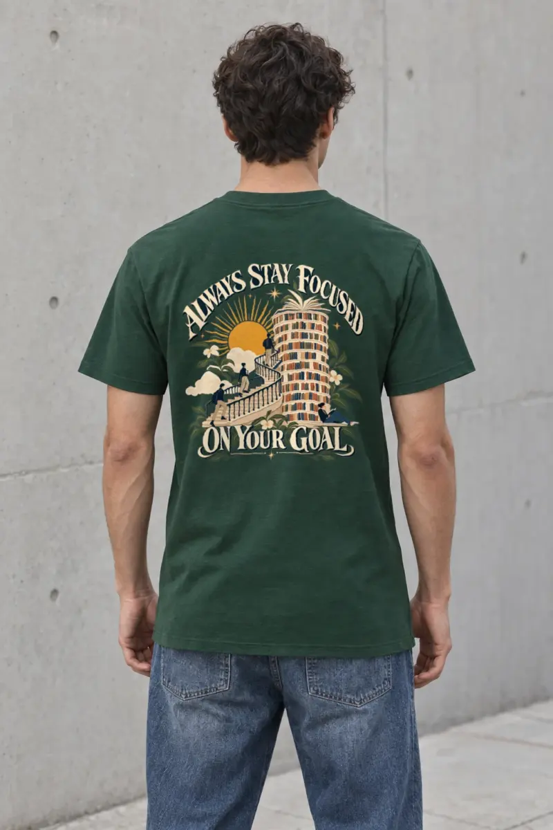 "Stay Focused On Your Goals" Heavyweight Unisex Crewneck T-shirt | Gildan 5000