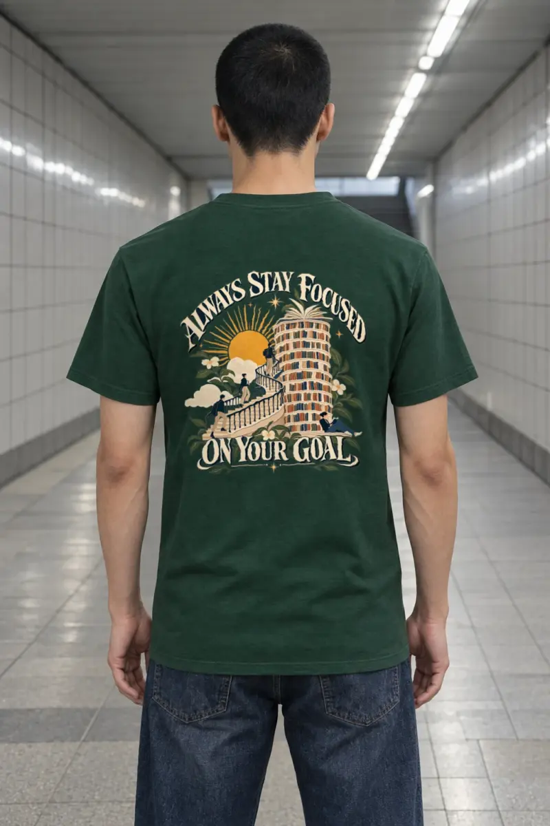 "Stay Focused On Your Goals" Heavyweight Unisex Crewneck T-shirt | Gildan 5000