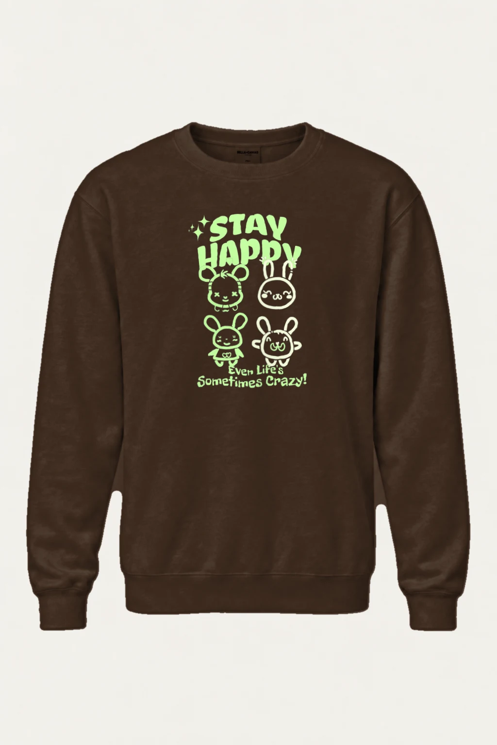 "Stay Happy Bunnies" Heavy Blend Unisex Crewneck Sweatshirt | Gildan 18000