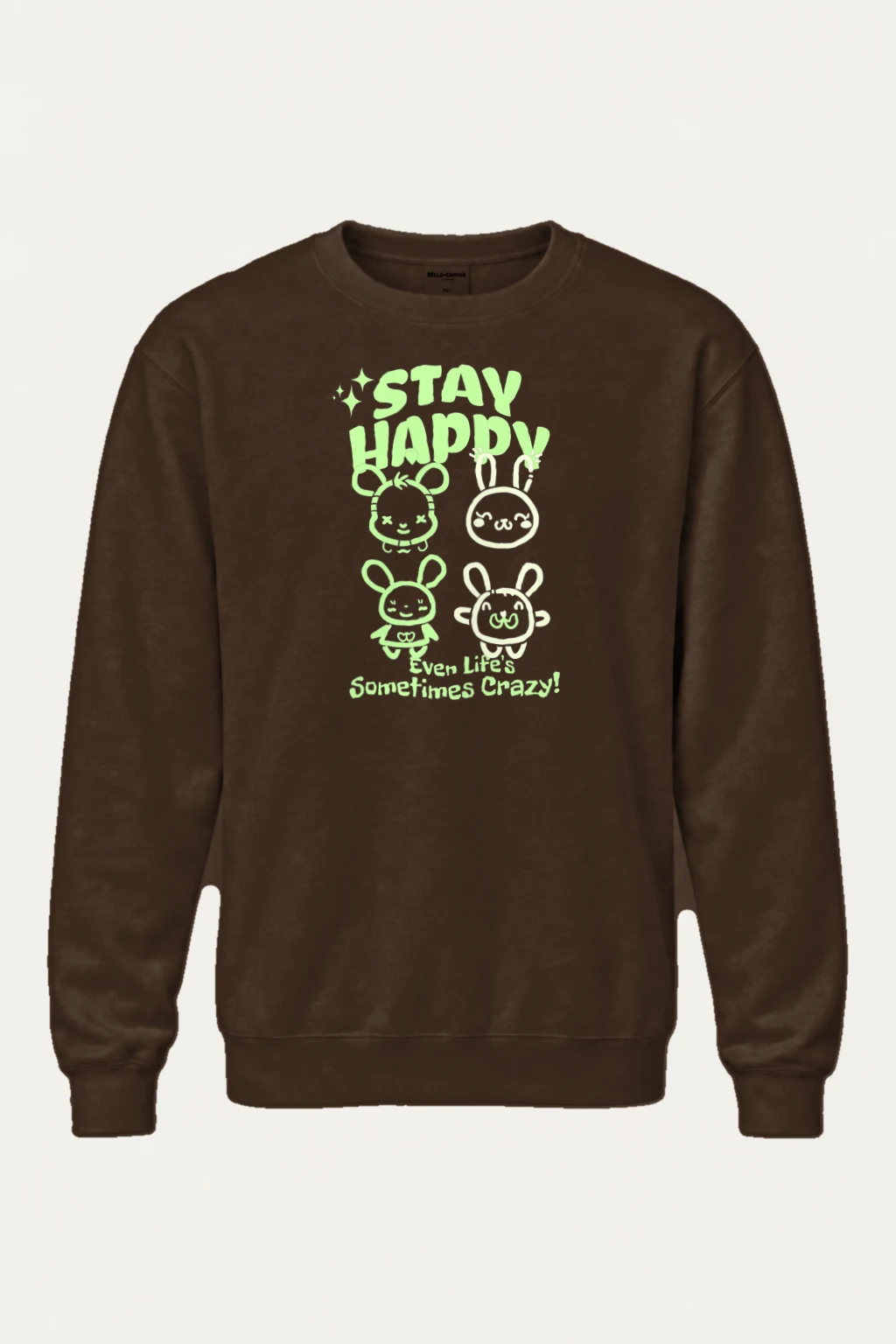"Stay Happy Bunnies" Heavy Blend Unisex Crewneck Sweatshirt | Gildan 18000