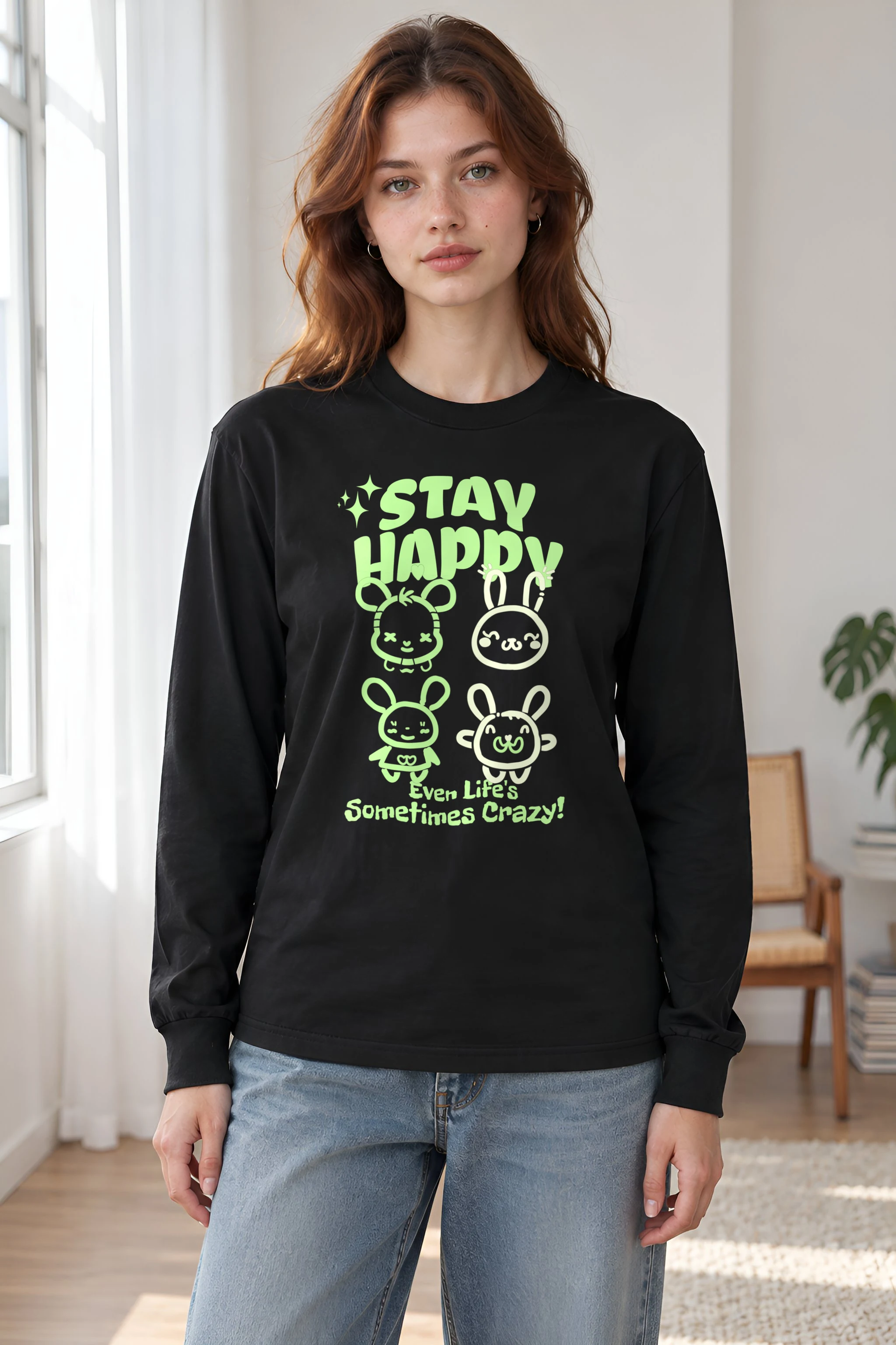 "Stay Happy" Unisex Longsleeve T-shirt