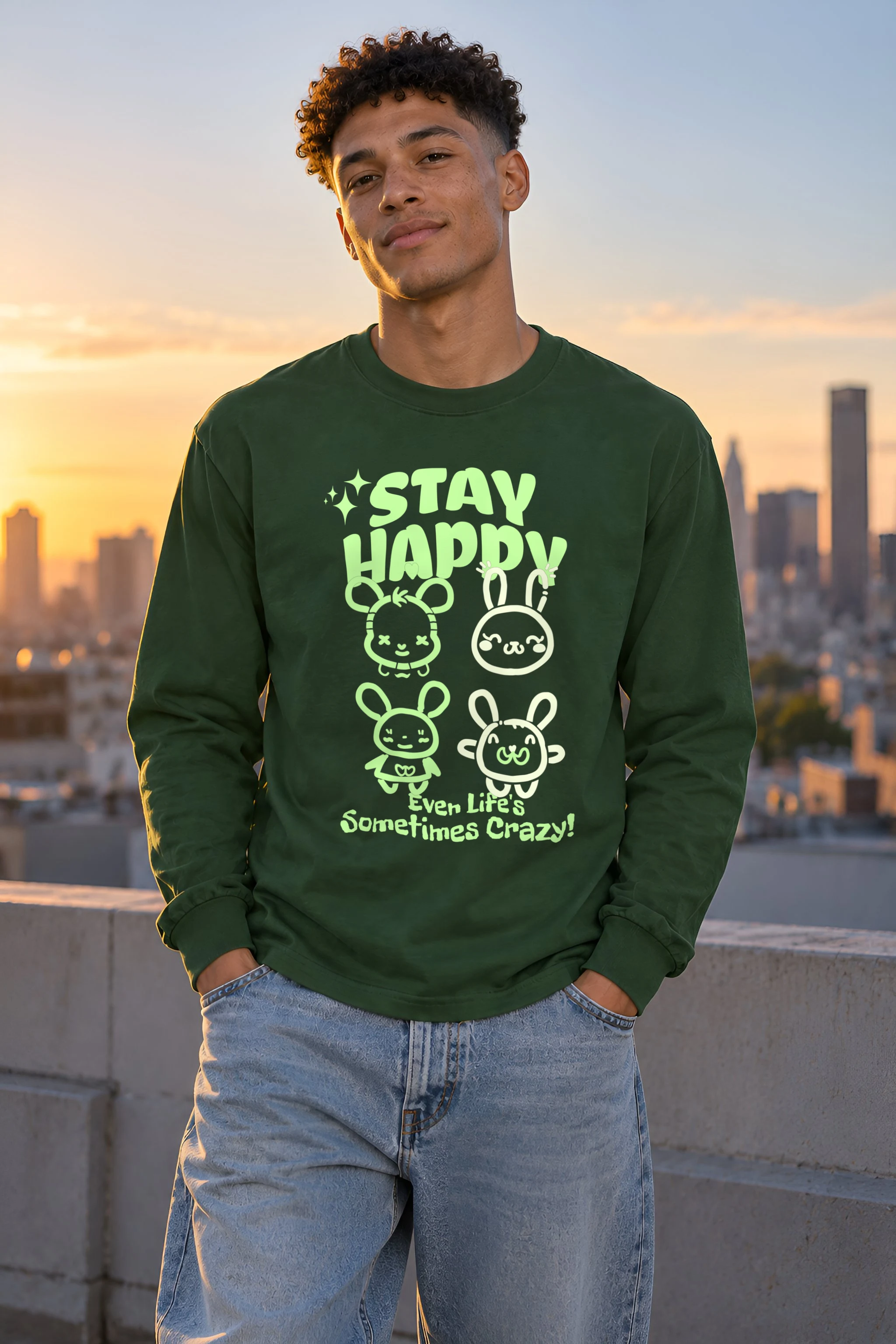 "Stay Happy" Unisex Longsleeve T-shirt