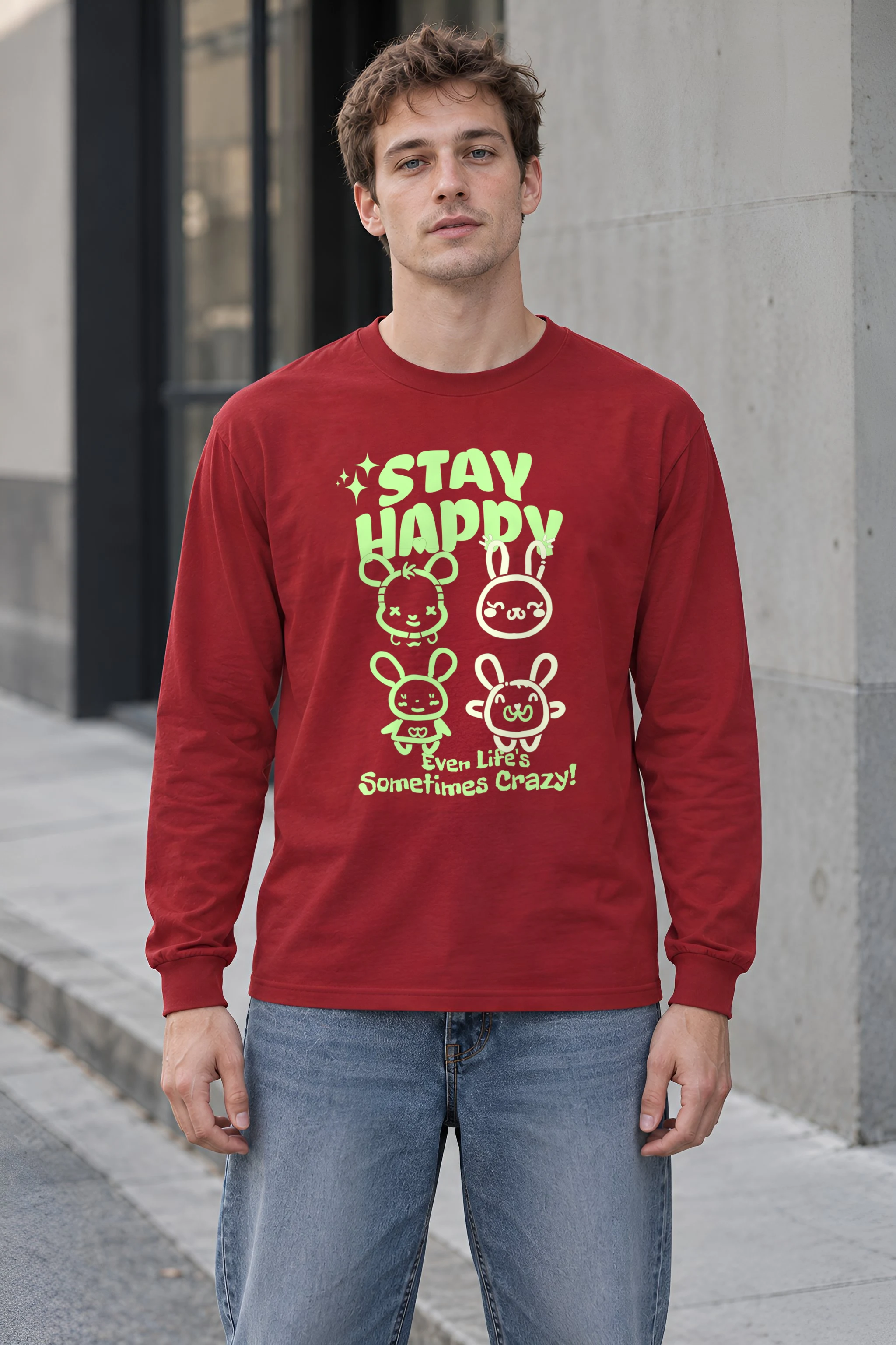 "Stay Happy" Unisex Longsleeve T-shirt