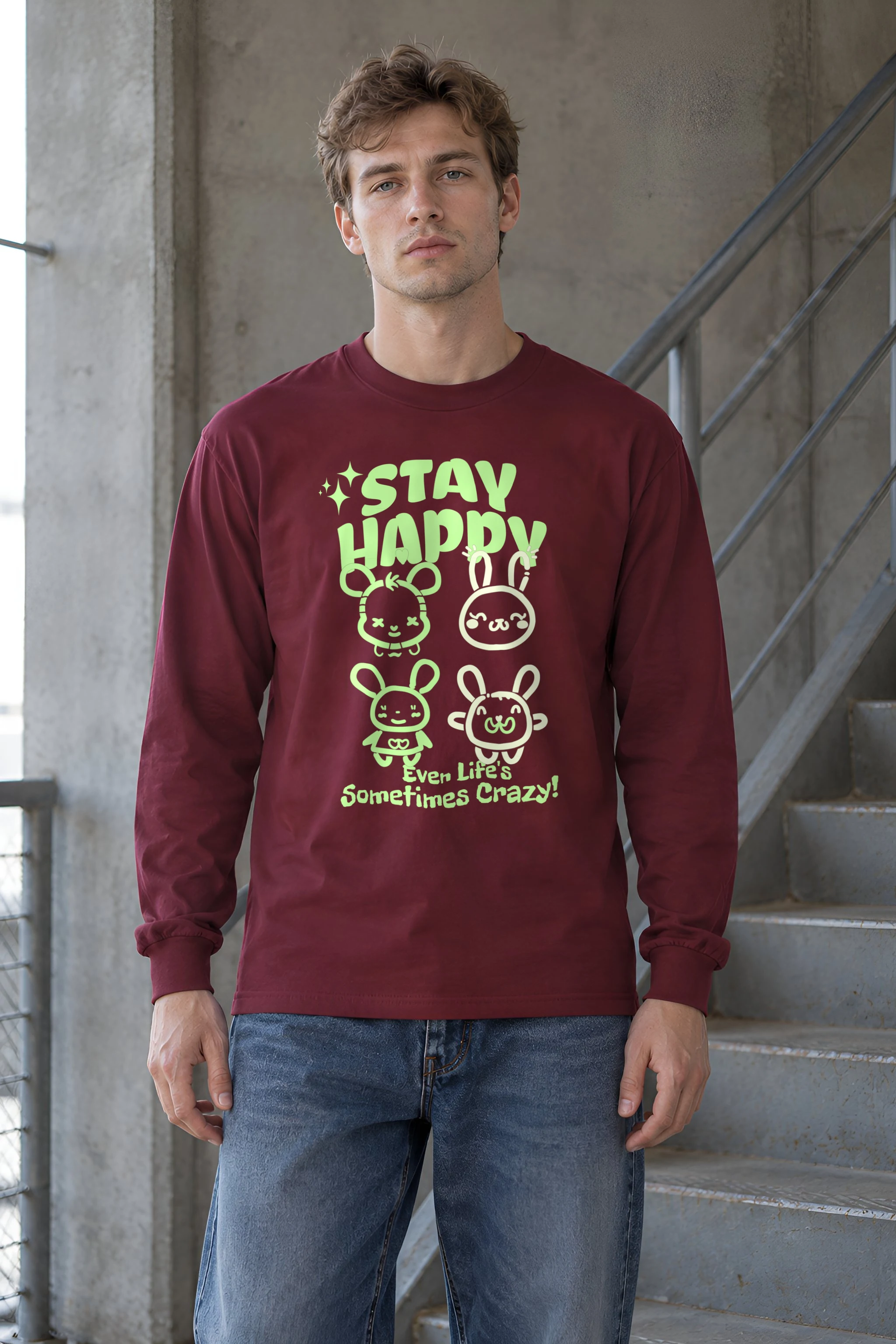 "Stay Happy" Unisex Longsleeve T-shirt