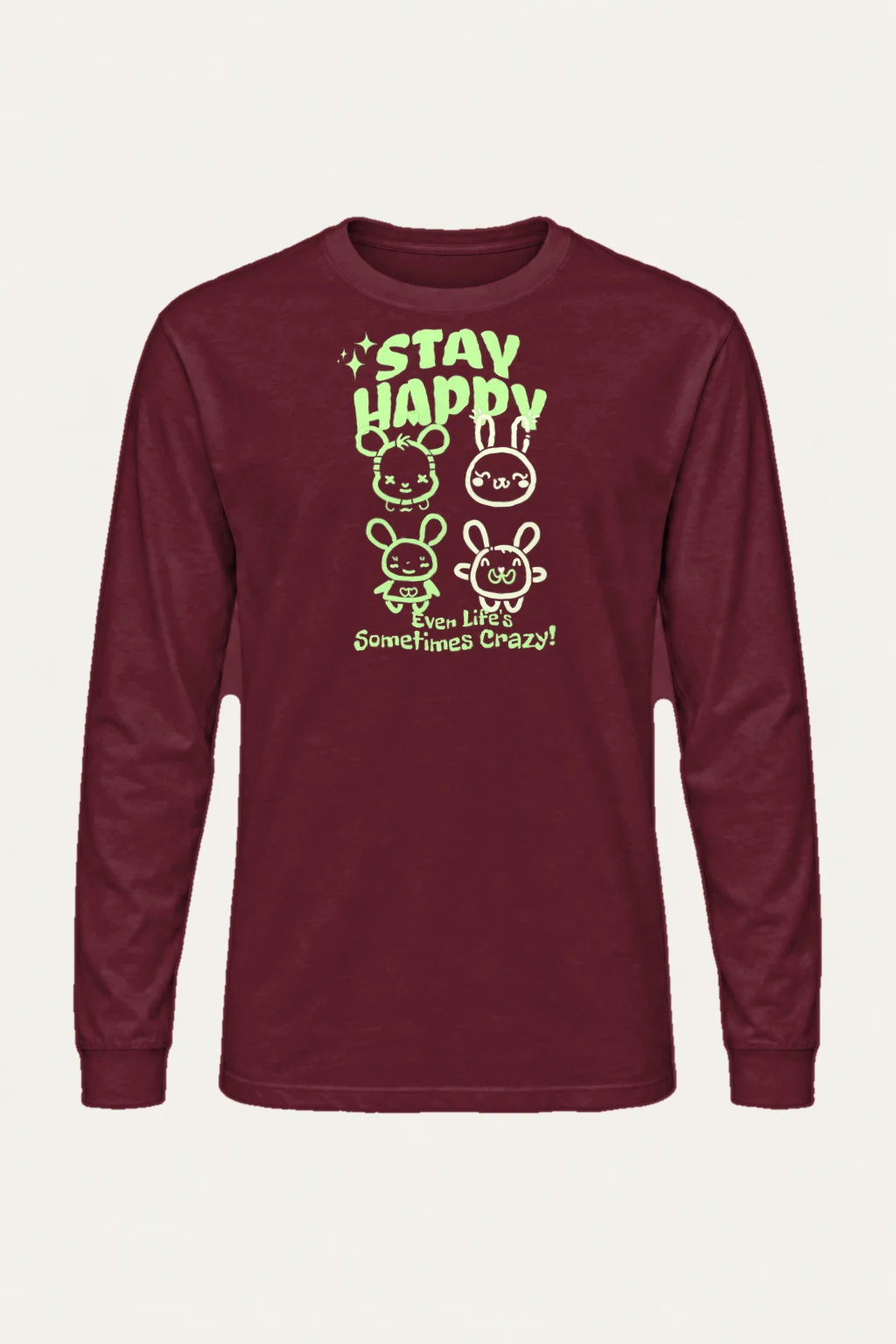 "Stay Happy" Unisex Longsleeve T-shirt | Gildan 2400