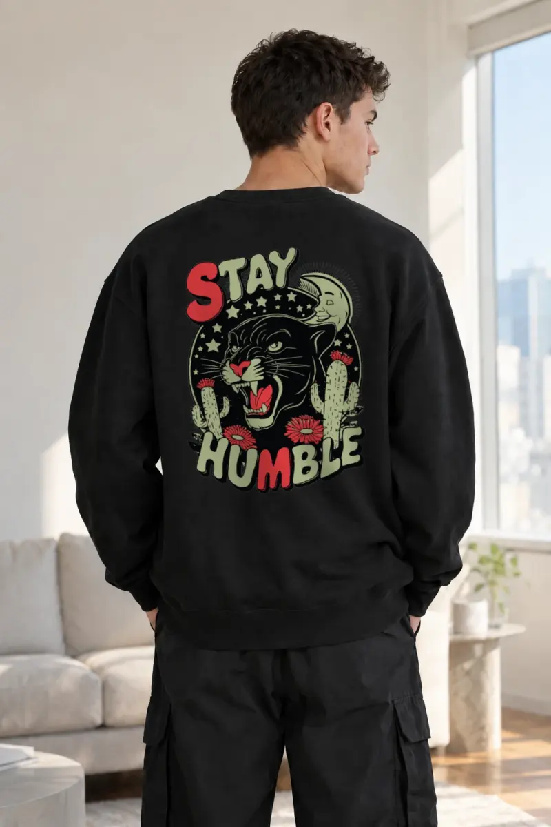 "Stay Humble Panther" Heavy Blend Unisex Crewneck Sweatshirt | Gildan 18000