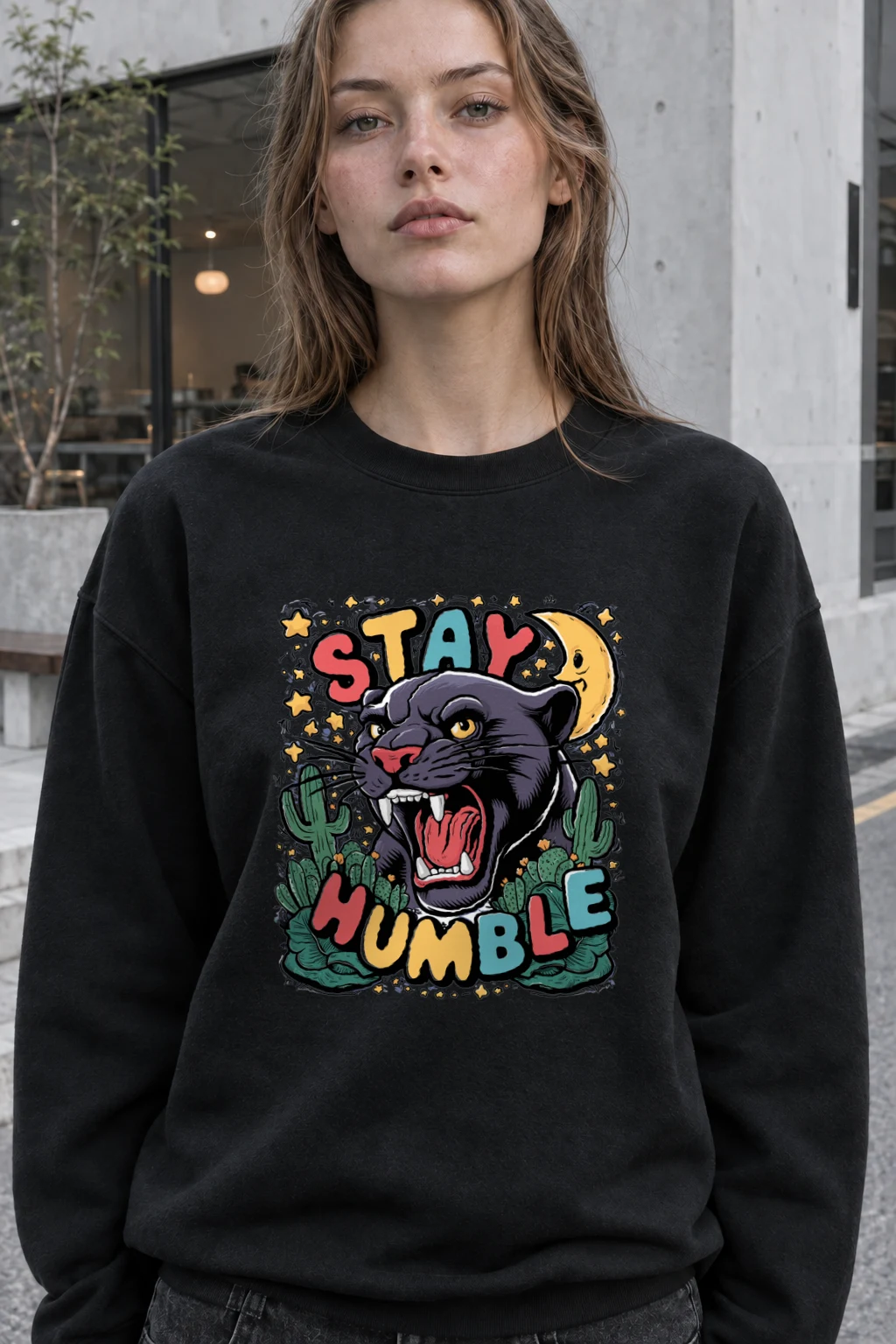 "Stay Humble Panther" Heavy Blend Unisex Crewneck Sweatshirt | Gildan 18000