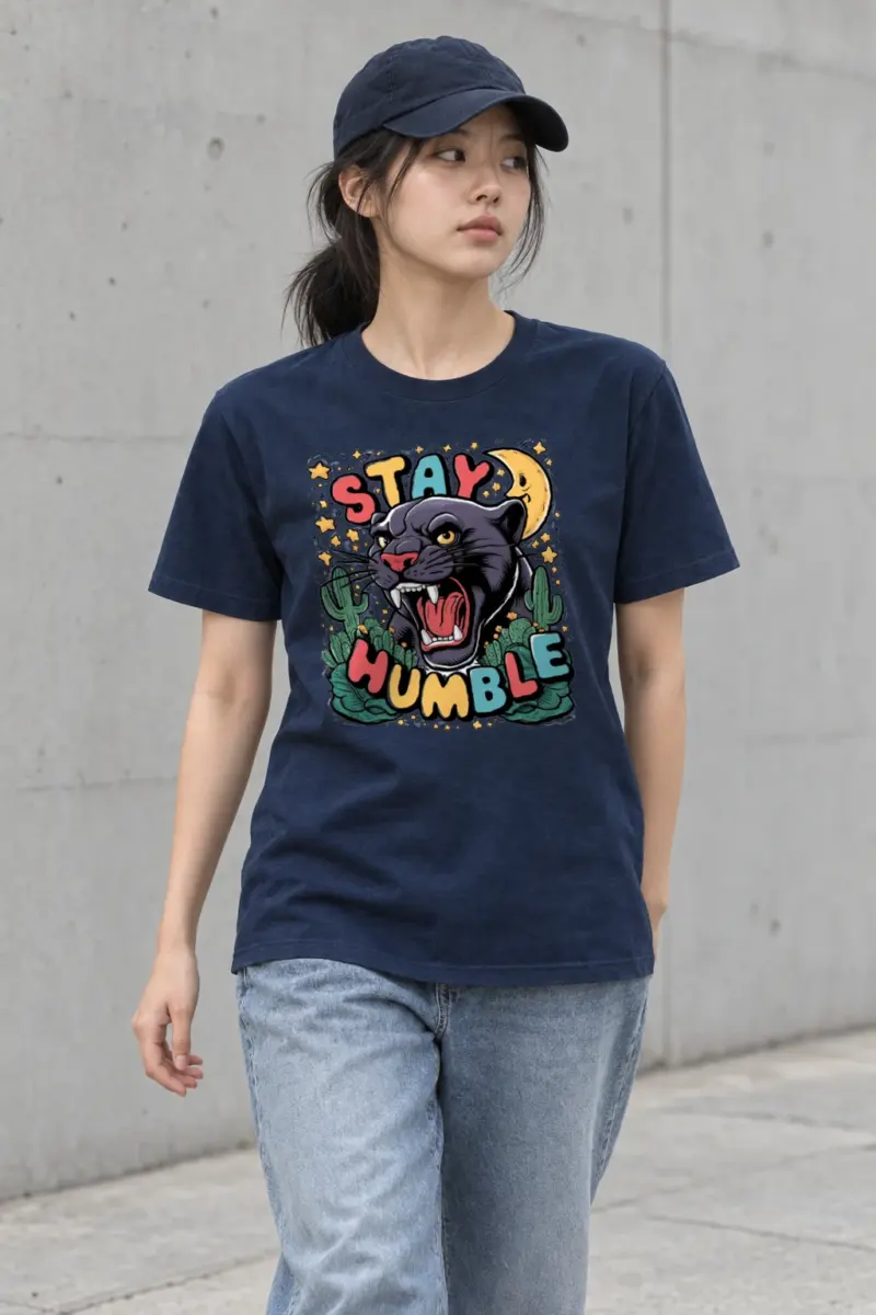 "Stay Humble Panther" Heavyweight Unisex Crewneck T-shirt