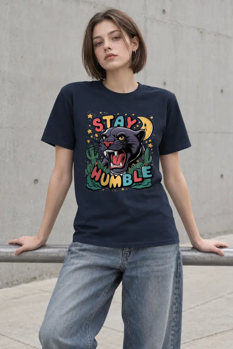 "Stay Humble Panther" Heavyweight Unisex Crewneck T-shirt