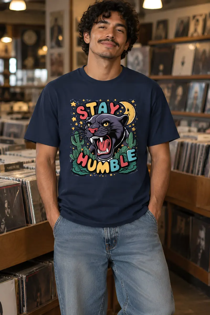 "Stay Humble Panther" Heavyweight Unisex Crewneck T-shirt