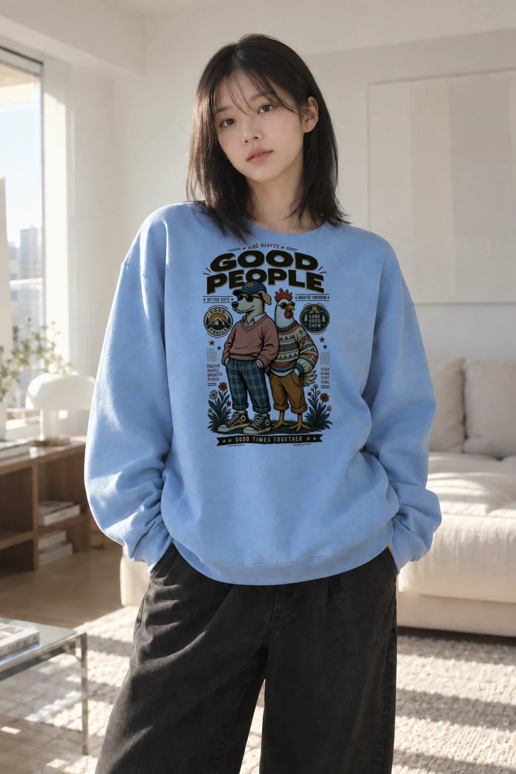 "Stay Kind Stay Cool" Heavy Blend Unisex Crewneck Sweatshirt | Gildan 18000