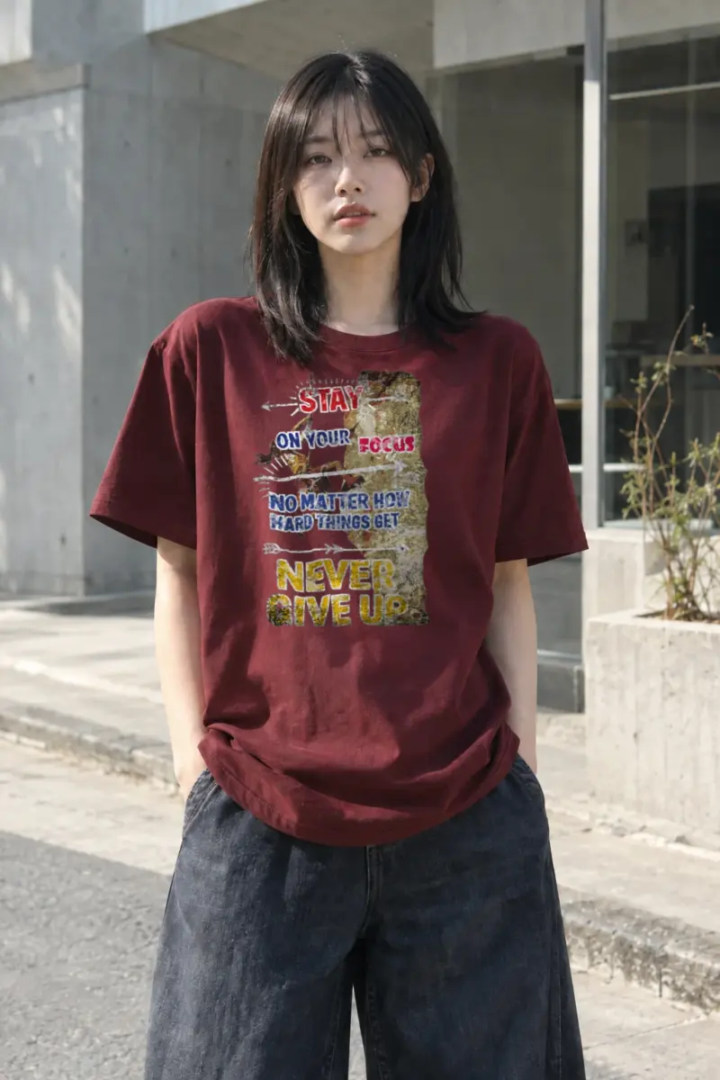 "Stay On Your Focus" Heavyweight Unisex Crewneck T-shirt | Gildan 5000