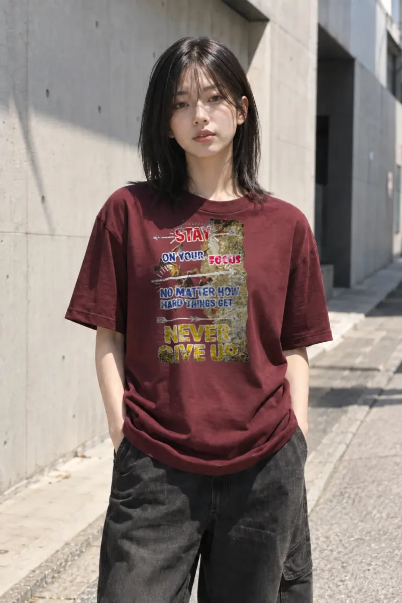 "Stay On Your Focus" Heavyweight Unisex Crewneck T-shirt | Gildan 5000