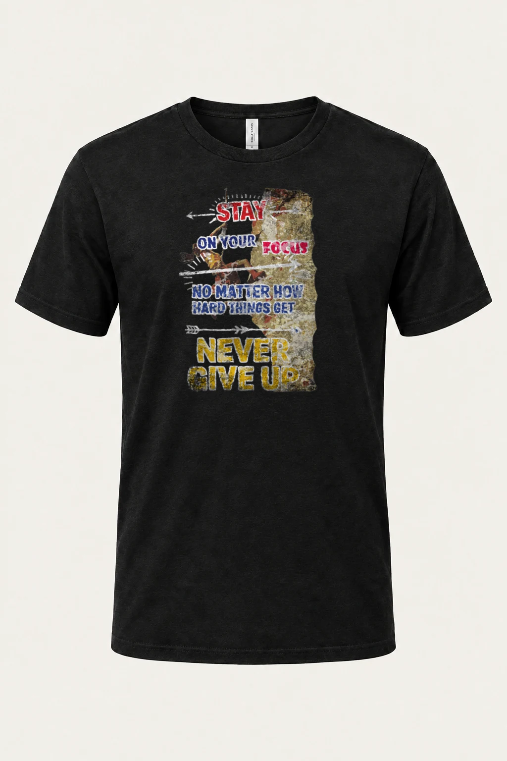 "Stay On Your Focus" Heavyweight Unisex Crewneck T-shirt | Gildan 5000