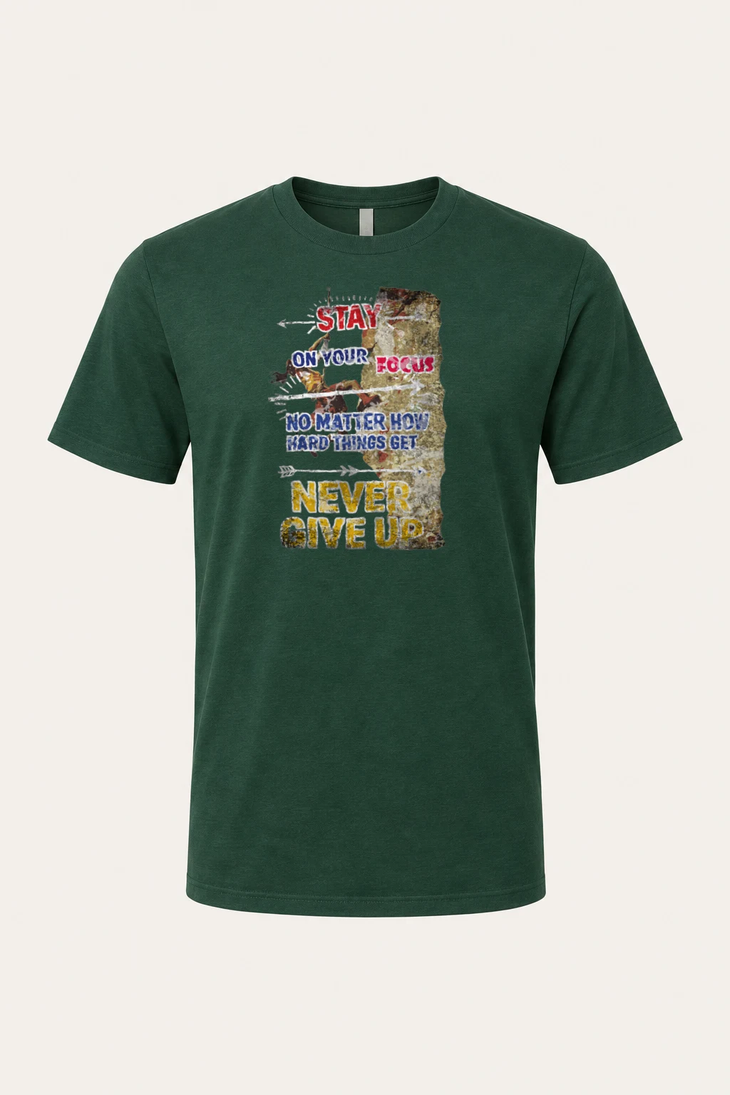 "Stay On Your Focus" Heavyweight Unisex Crewneck T-shirt | Gildan 5000