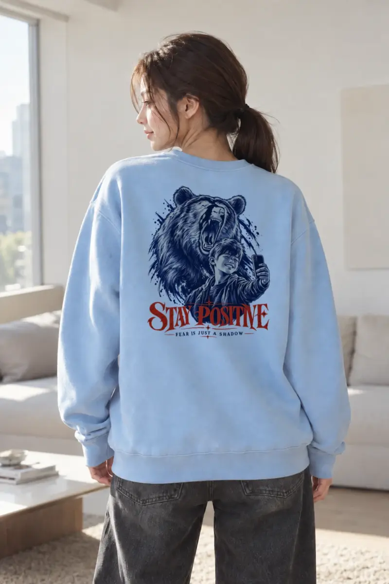 "Stay Positive" Heavy Blend Unisex Crewneck Sweatshirt | Gildan 18000