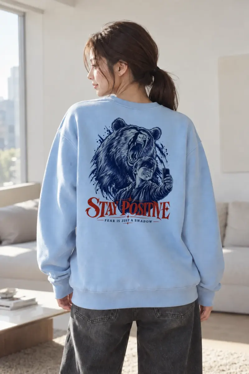 "Stay Positive" Heavy Blend Unisex Crewneck Sweatshirt | Gildan 18000