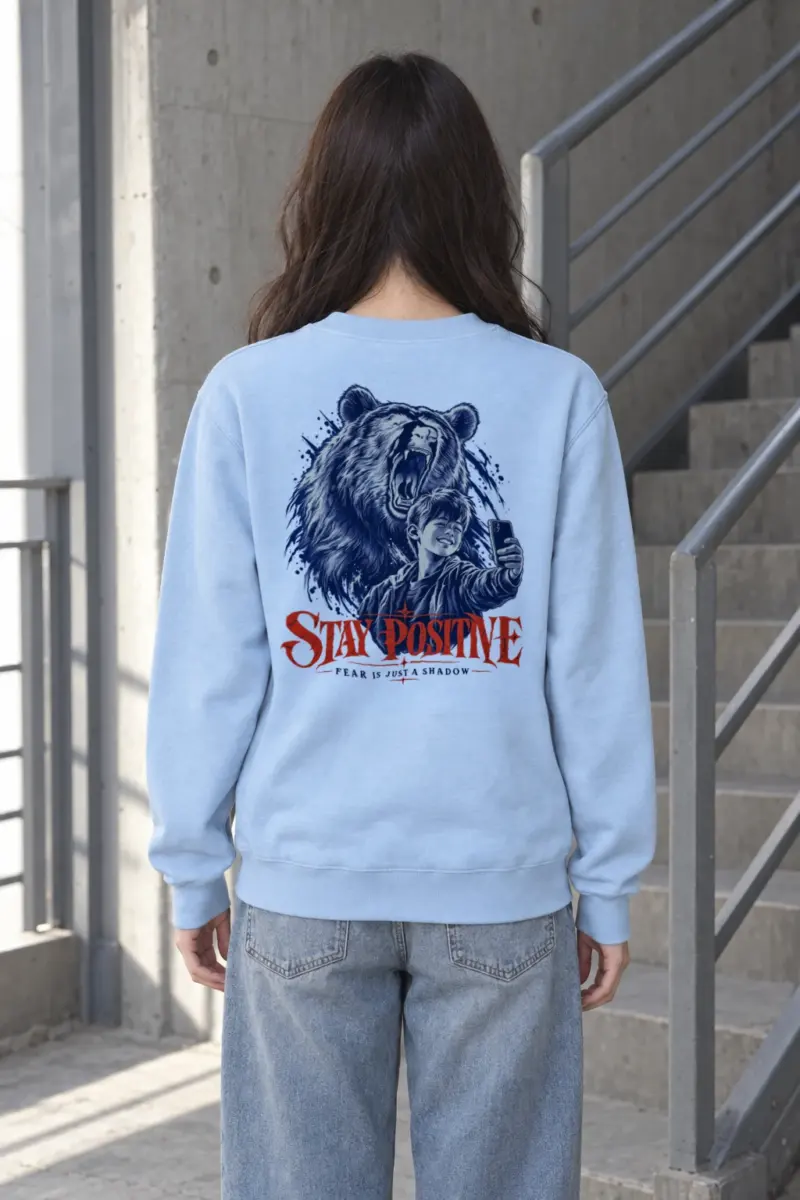 "Stay Positive" Heavy Blend Unisex Crewneck Sweatshirt | Gildan 18000