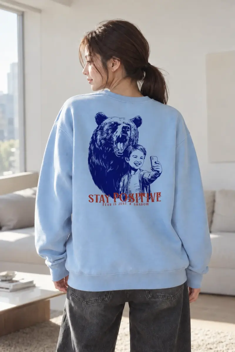 "Stay Positive" Heavy Blend Unisex Crewneck Sweatshirt | Gildan 18000