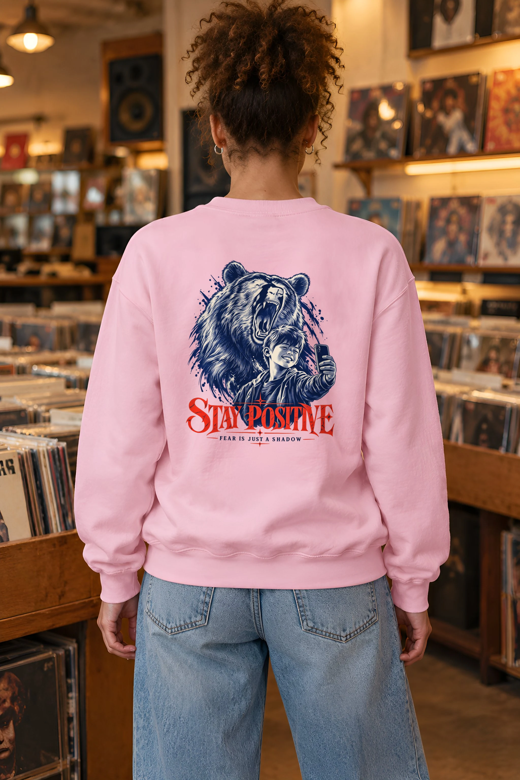 "Stay Positive" 1 Crewneck Sweatshirt