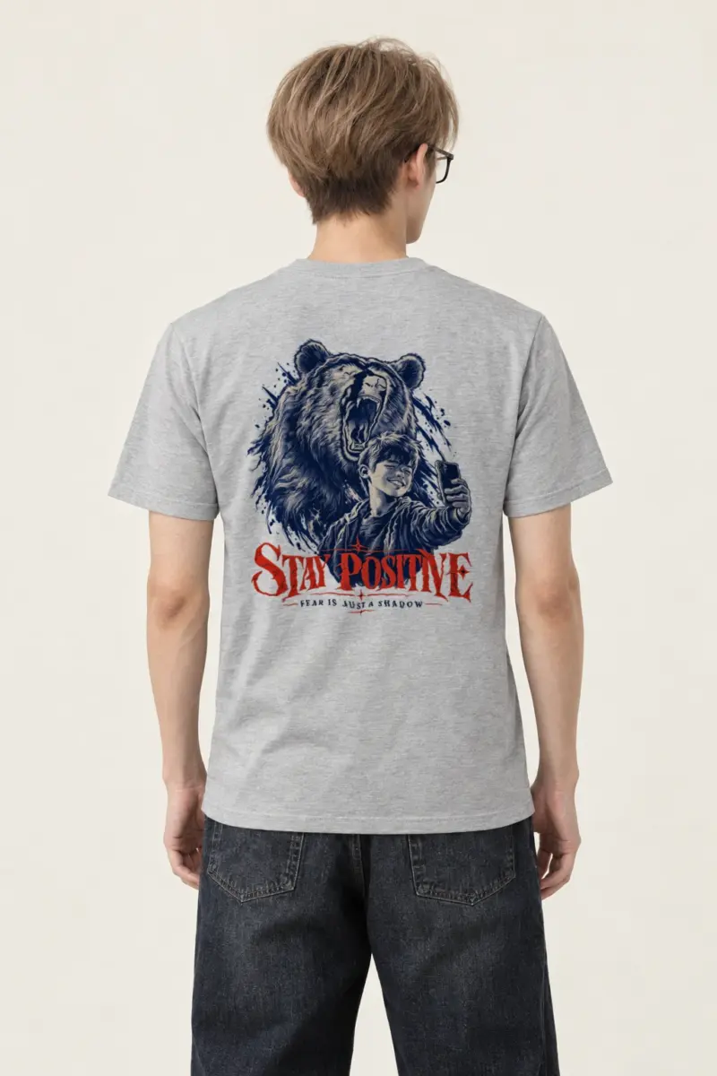 "Stay Positive" Heavyweight Unisex Crewneck T-shirt | Gildan 5000