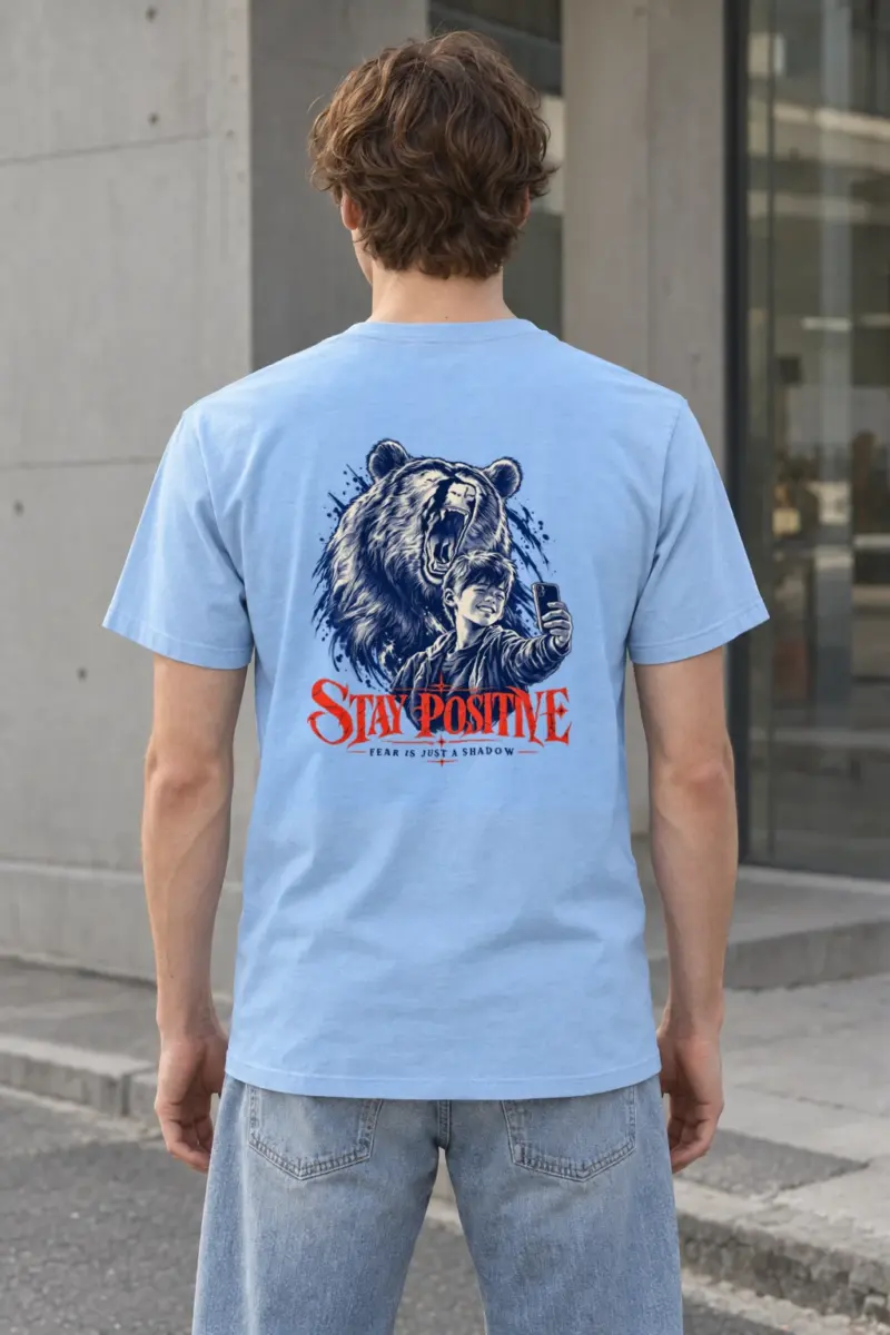 "Stay Positive" Heavyweight Unisex Crewneck T-shirt