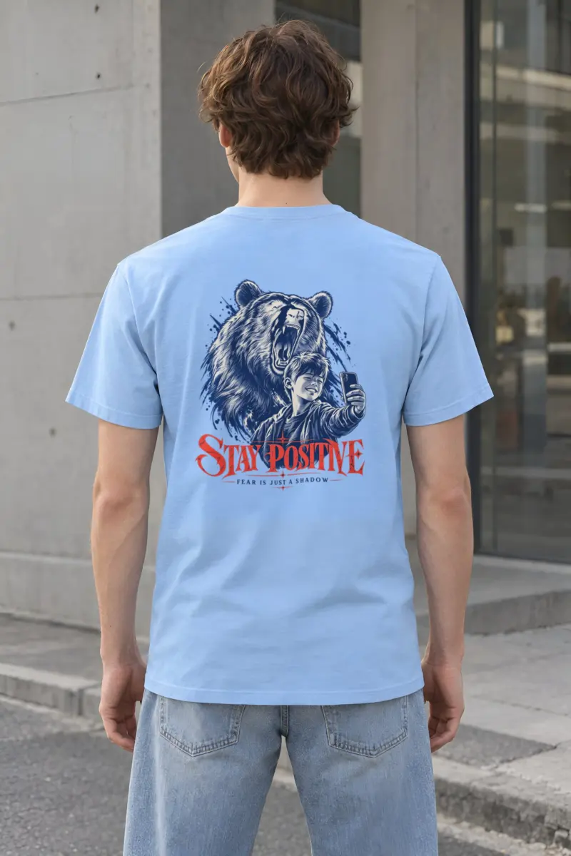 "Stay Positive" Heavyweight Unisex Crewneck T-shirt