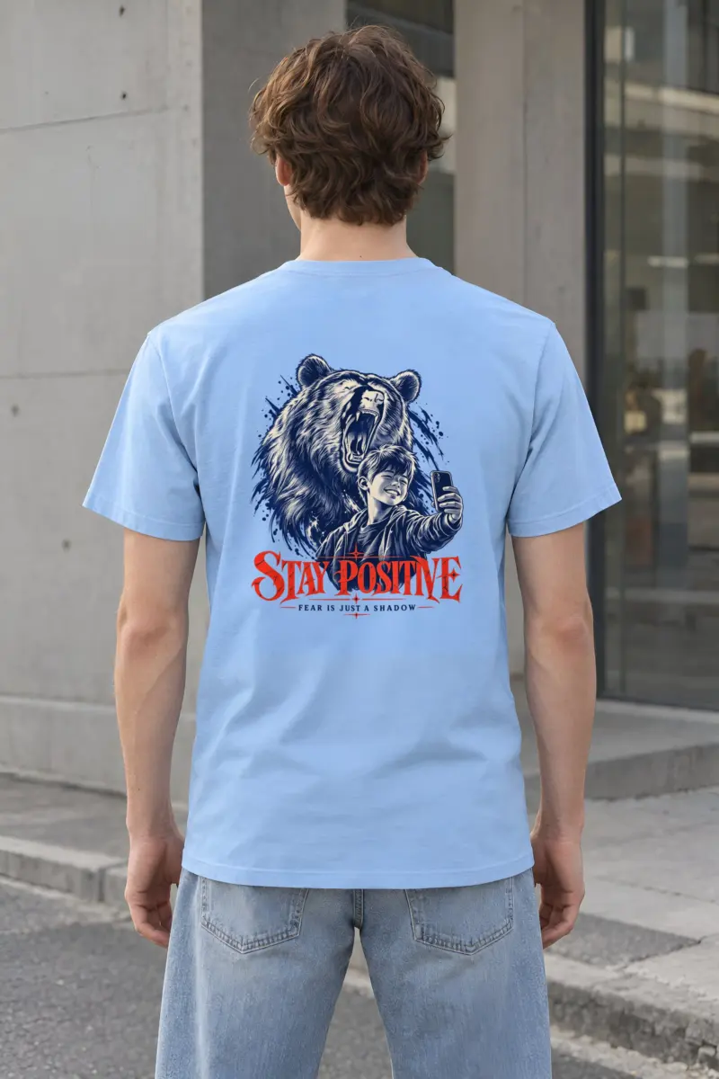 "Stay Positive" Heavyweight Unisex Crewneck T-shirt