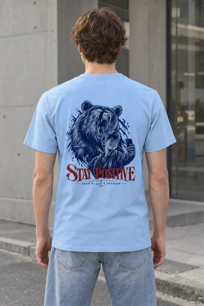 "Stay Positive" Heavyweight Unisex Crewneck T-shirt