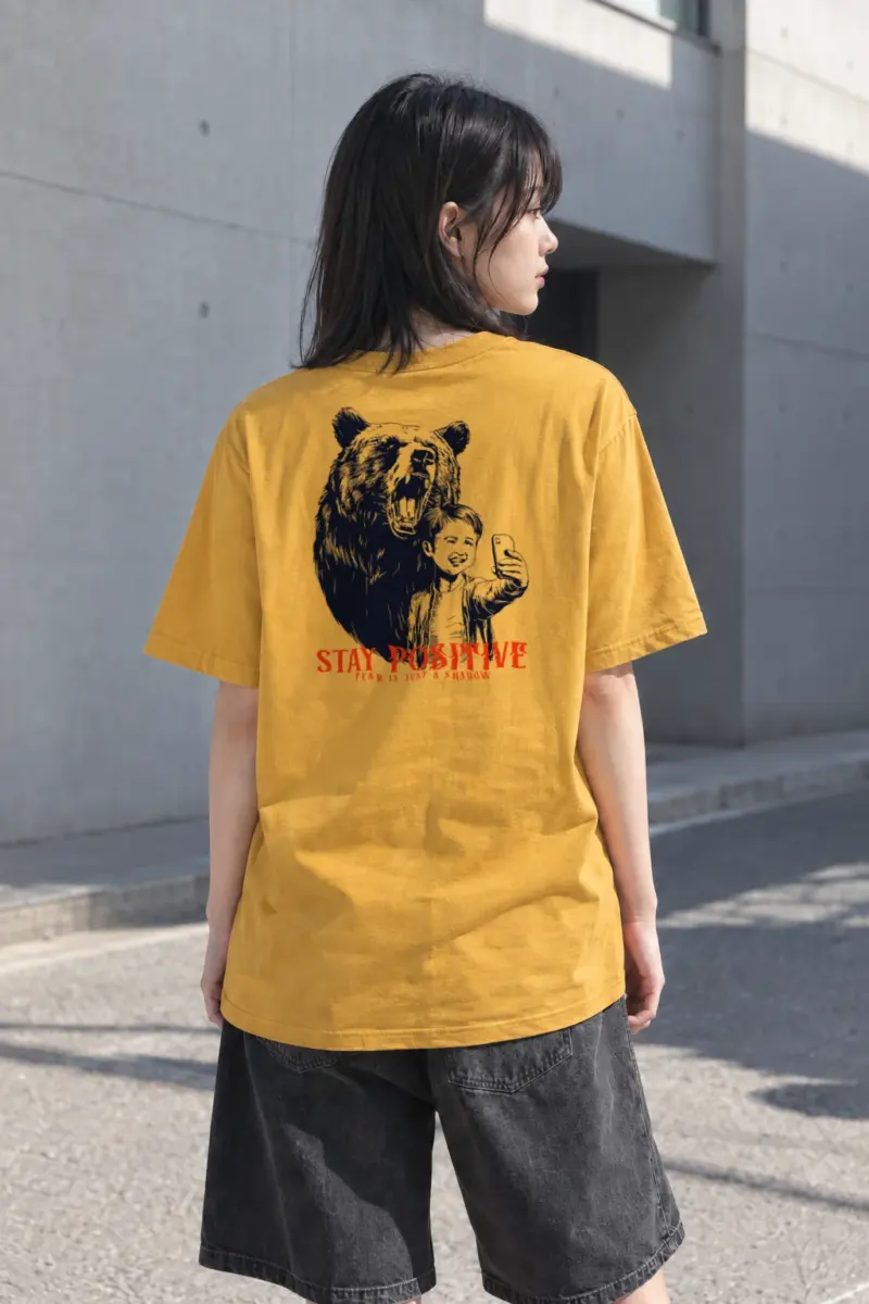 “Stay Positive” Heavyweight Unisex Crewneck T-shirt | Gildan 5000