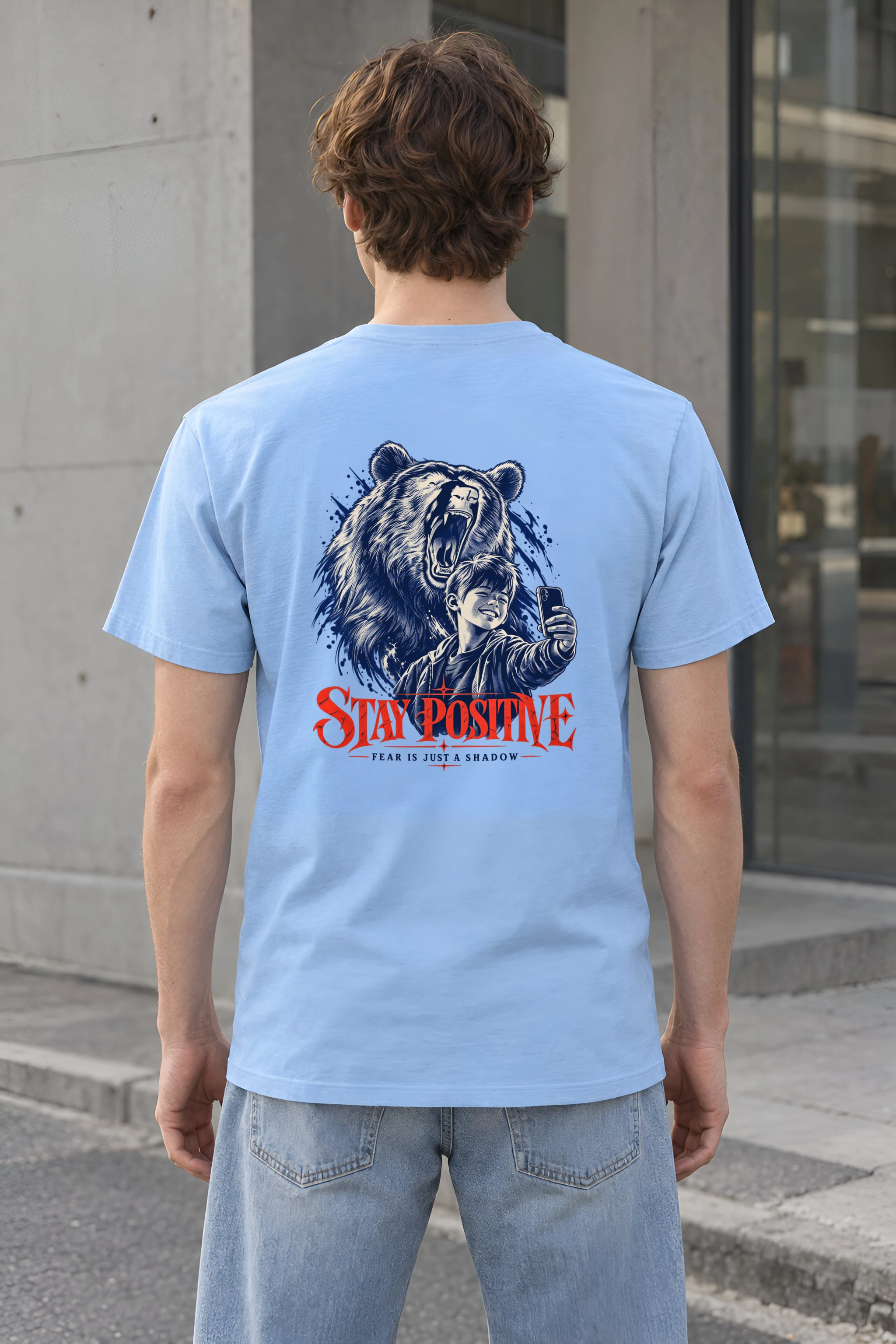 "Stay Positive" Heavyweight Unisex Crewneck T-shirt