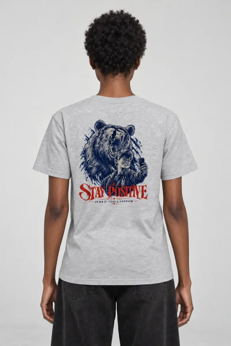 "Stay Positive" Heavyweight Unisex Crewneck T-shirt | Gildan 5000