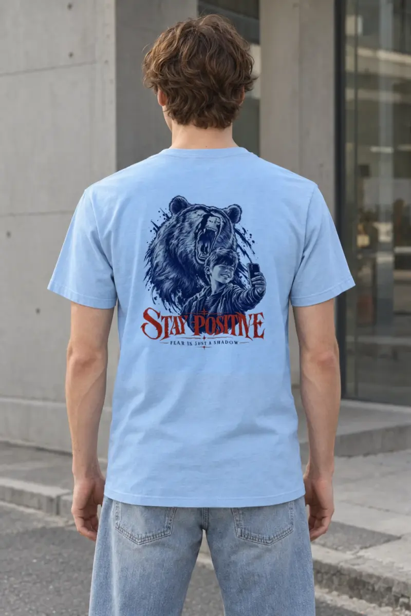 "Stay Positive" Heavyweight Unisex Crewneck T-shirt