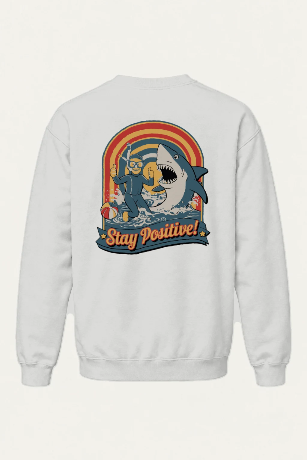 "Stay Positive Surf" Heavy Blend Unisex Crewneck Sweatshirt | Gildan 18000