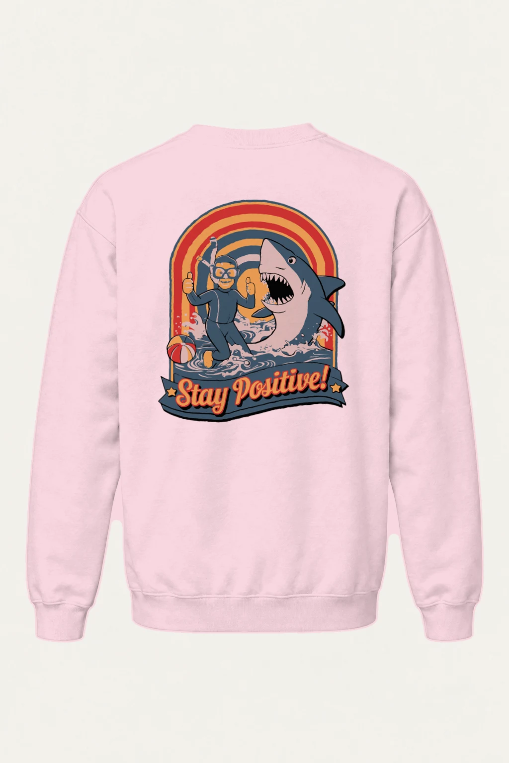 "Stay Positive Surf" Heavy Blend Unisex Crewneck Sweatshirt | Gildan 18000
