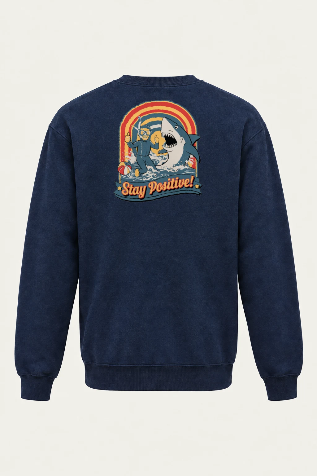 "Stay Positive Surf" Heavy Blend Unisex Crewneck Sweatshirt | Gildan 18000