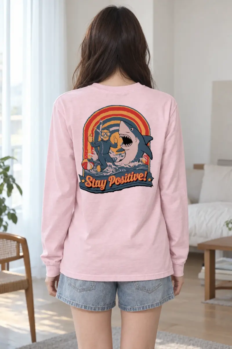 "Stay Positive Surf" Unisex Longsleeve T-shirt | Gildan 2400