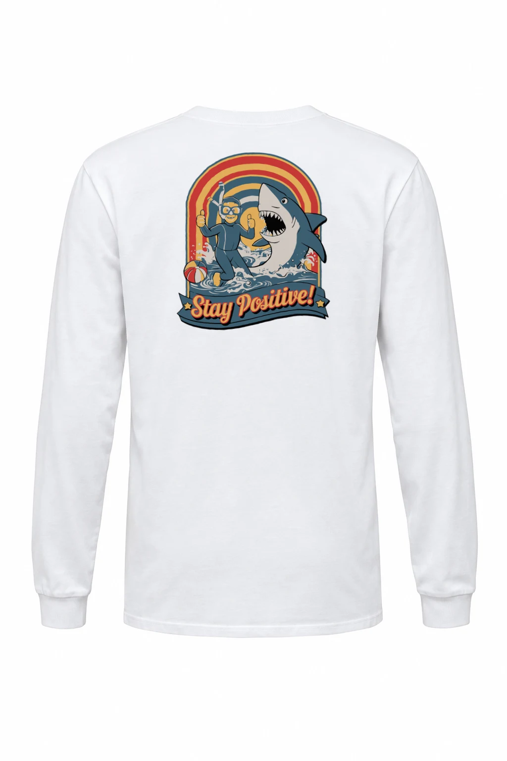 "Stay Positive Surf" Unisex Longsleeve T-shirt | Gildan 2400