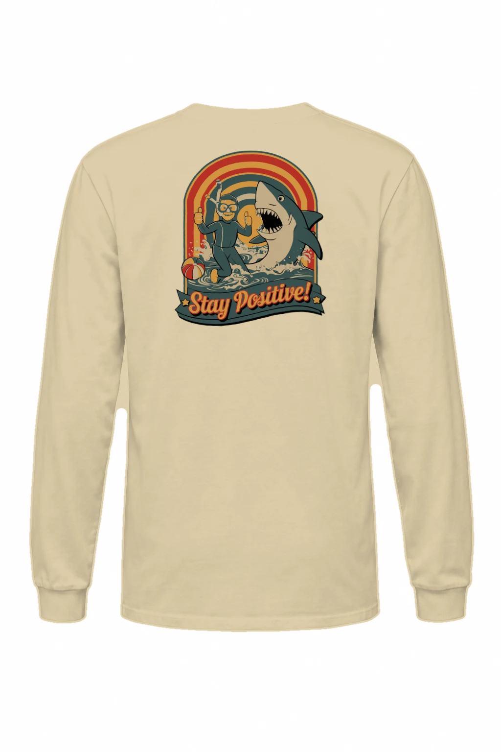 "Stay Positive Surf" Unisex Longsleeve T-shirt | Gildan 2400