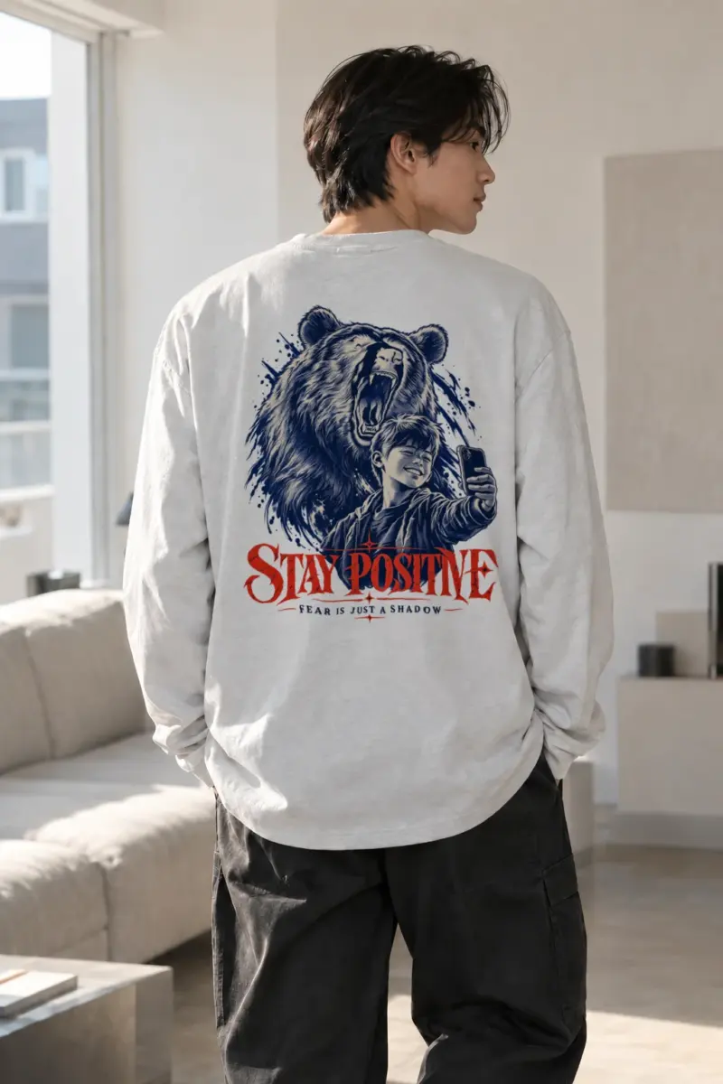 "Stay Positive" Unisex Longsleeve T-shirt | Gildan 2400