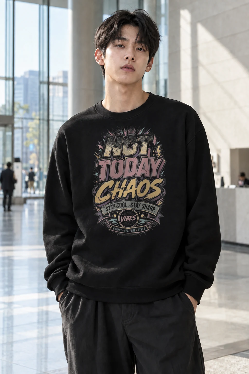 "Stay Sharp Chaos" Heavy Blend Unisex Crewneck Sweatshirt | Gildan 18000
