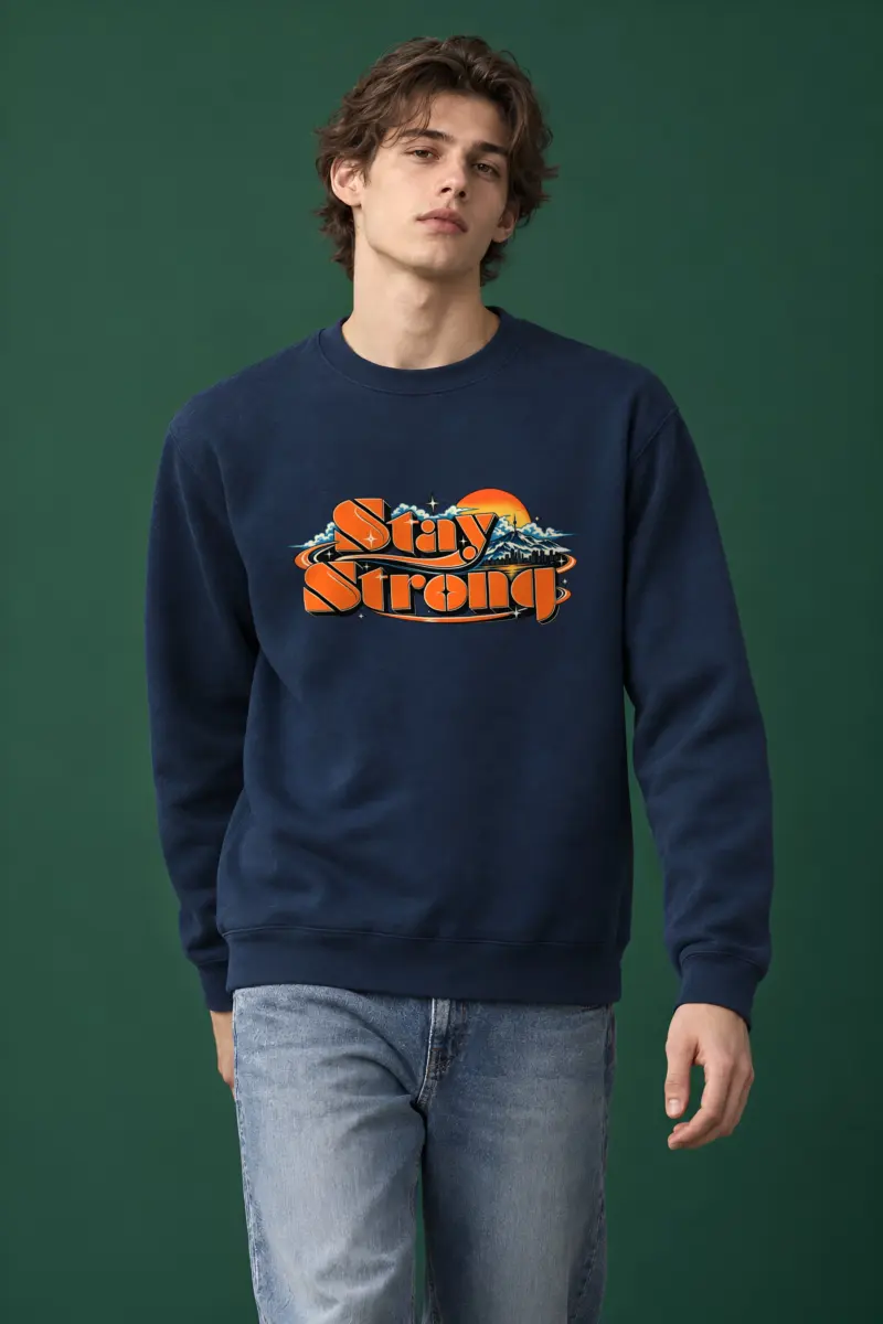 "Stay Strong Retro Banner" Heavy Blend Unisex Crewneck Sweatshirt